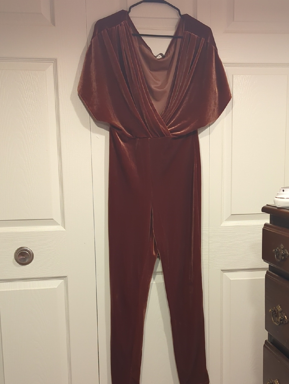 Velvet Rust Jumpsuit